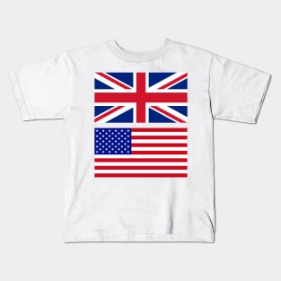 America and Uk Flag Kids T-Shirt